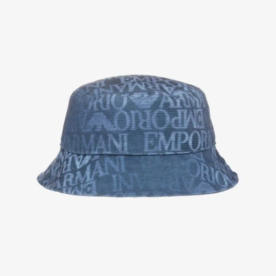 Emporio Armani Blue Canvas Bucket Hat