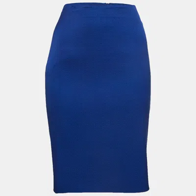 Pre-owned Emporio Armani Blue Canvas Pencil Skirt M