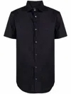 Emporio Armani Slim Fit Button Down Shirt In Black