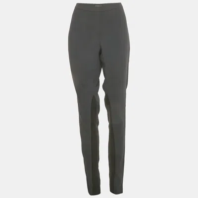 Pre-owned Emporio Armani Blue Crepe Trousers L