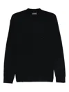 Emporio Armani Wool Crewneck Jumper In Blue