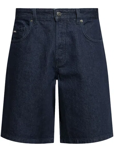 Emporio Armani Blue Denim Cotton Bermuda Trousers