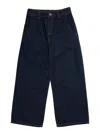 Shop Emporio Armani Blue Jeans With Logo Patch On The Rear And Belt Loops In Denim Girl
