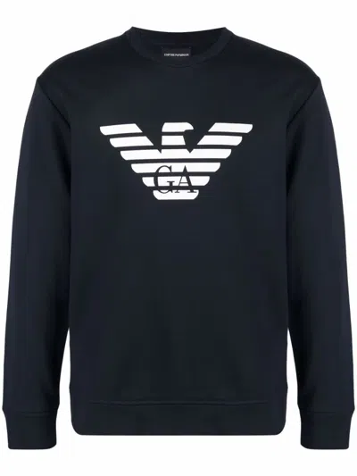 EMPORIO ARMANI BLUE LOGO SWEATSHIRT