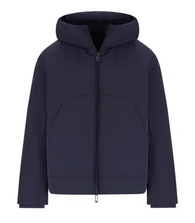 EMPORIO ARMANI EMPORIO ARMANI BLUE NAVY HOODED DOWN JACKET