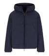Emporio Armani Blue Navy Hooded Down Jacket In Blue