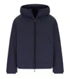 Emporio Armani Blue Navy Hooded Down Jacket In Blue