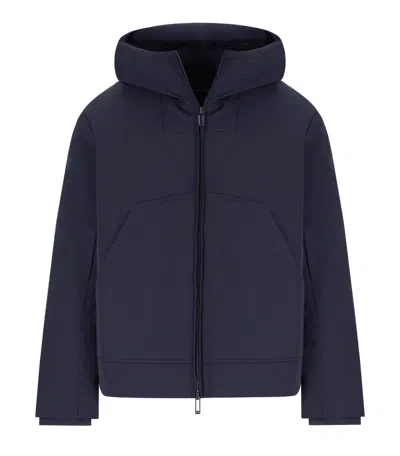 EMPORIO ARMANI EMPORIO ARMANI BLUE NAVY HOODED DOWN JACKET