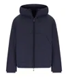 Emporio Armani Blue Navy Hooded Down Jacket In Blue