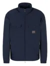 Emporio Armani Hooded Flap-pocketed Lightweight Jacket In Blue