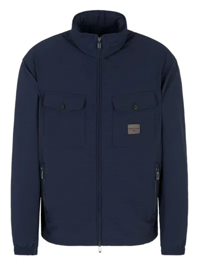 EMPORIO ARMANI BLUE NYLON BLOUSON JACKET