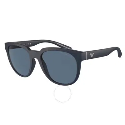 Emporio Armani Blue Oval Men's Sunglasses Ea4205 508880 55 In Black