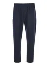 Emporio Armani Blue Pants With Logo Detail In Blue