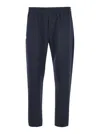 Emporio Armani Blue Pants With Logo Detail In Blu