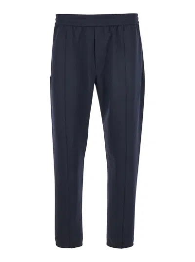 Emporio Armani Blue Pants With Logo Detail
