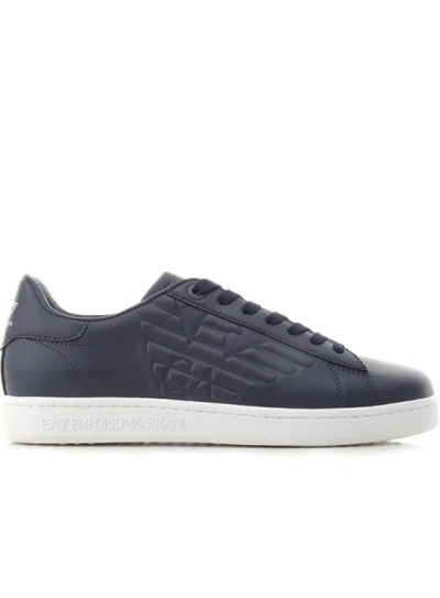 Emporio Armani Blue Round Toe Sneakers