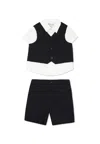 Emporio Armani Blue Set For Baby Boy With Iconic Logo In Multicolor