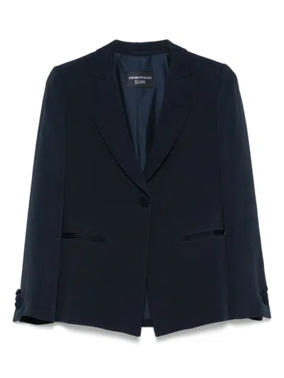 EMPORIO ARMANI BLUE SINGLE-BREASTED BLAZER