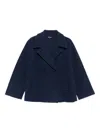 Emporio Armani Wool Single-breasted Coat In Blue