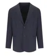 Emporio Armani Blue Single-breasted Jacket In Blue