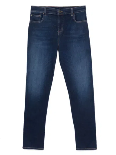 EMPORIO ARMANI BLUE SKINNY DENIM COTTON JEANS