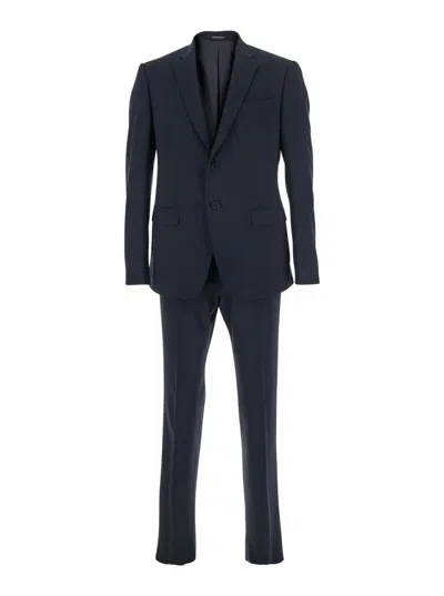 Emporio Armani Blue Slim Fit Wool Suit