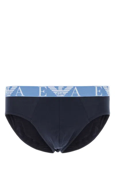 Emporio Armani Blue Stretch Cotton Brief Set
