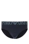 Emporio Armani Multicolor Stretch Cotton Brief Set In Marine