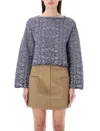 Emporio Armani Patterned Intarsia Knit Jumper In Blue