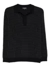 Emporio Armani Textured Polo Shirt In Black