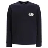 Emporio Armani Logo Cotton Sweatshirt In Black