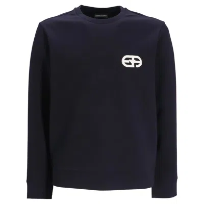 Emporio Armani Blue Sweatshirts In Black