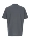 Emporio Armani Blue T-shirt With Logo Embroidered On The Front And All-over Striped Motif In Cotton Man In Blu