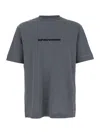 Emporio Armani Blue T-shirt With Logo Embroidered On The Front And All-over Striped Motif In Offwhite/riga Navy L