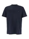 Emporio Armani Blue T-shirt With Logo On The Front Tone-on-tone In Blu