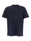 Emporio Armani Blue T-shirt With Logo On The Front Tone-on-tone In Blue