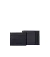 Emporio Armani Blue Wallet+card Holder Set In Black