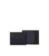 Emporio Armani Blue Wallet+card Holder Set In Black