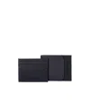 Emporio Armani Black Wallet+card Holder Set In Blue