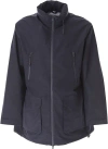 Emporio Armani Water-repellent Travel Essentials Long Jacket In Blue