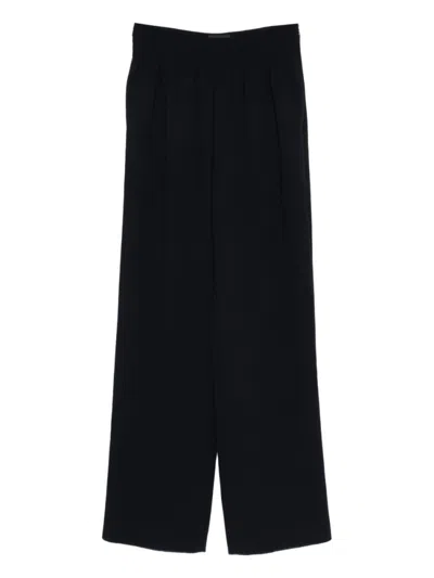 Emporio Armani Techno Cady Wide-leg Trousers With An Elasticated Waistband In Multi
