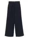 Emporio Armani Wide-leg Linen Trousers In Blue