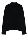 Emporio Armani Half Zip Turtle Neck Sweater Clothing In Black