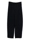 Emporio Armani Wool Trousers With Elasticated Waistband And Pockets In Blue