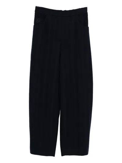 EMPORIO ARMANI WOMEN BLUE WOOL TROUSERS, 28 LUXURY PANTS FOR WOMEN DARVEYS
