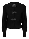 Emporio Armani Ottoman-fabric Cardigan With Jewel Details