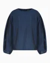 Emporio Armani Bluse Aus Techno-musselin In Blau