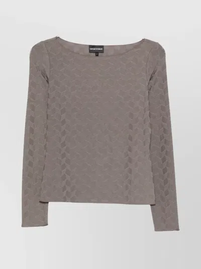EMPORIO ARMANI BOAT-NECK JUMPER GEOMETRIC LONG SLEEVES