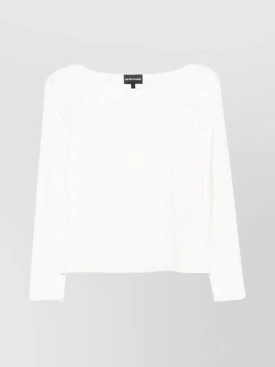 EMPORIO ARMANI BOAT-NECK JUMPER TEXTURED FABRIC LONG SLEEVES