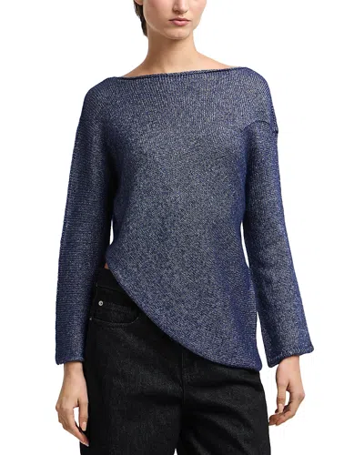 Emporio Armani Boat Neck Sweater In Blue